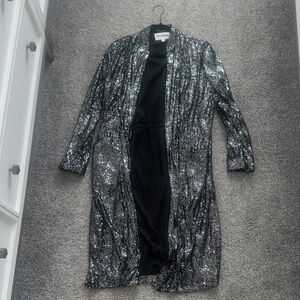 Steve Madden Shimmering Silver Sequin Blazer